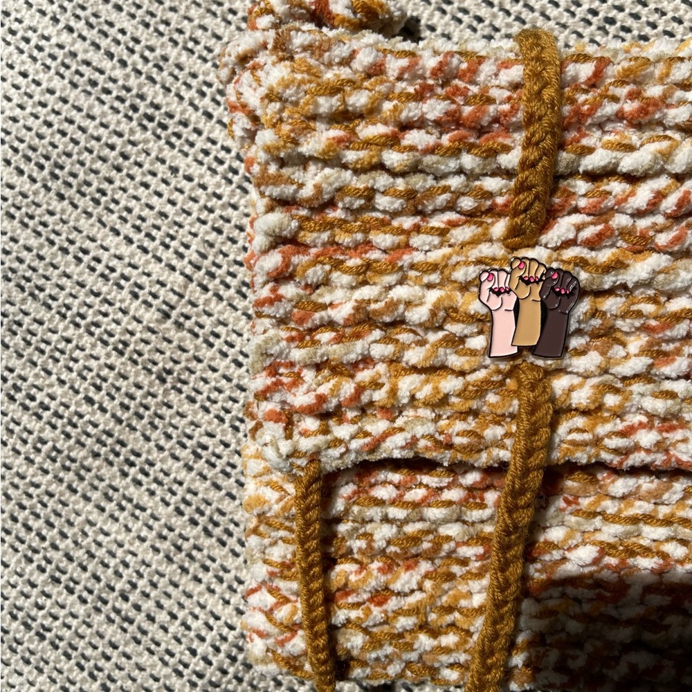 Hand knitted purse